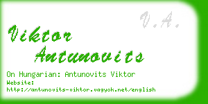 viktor antunovits business card